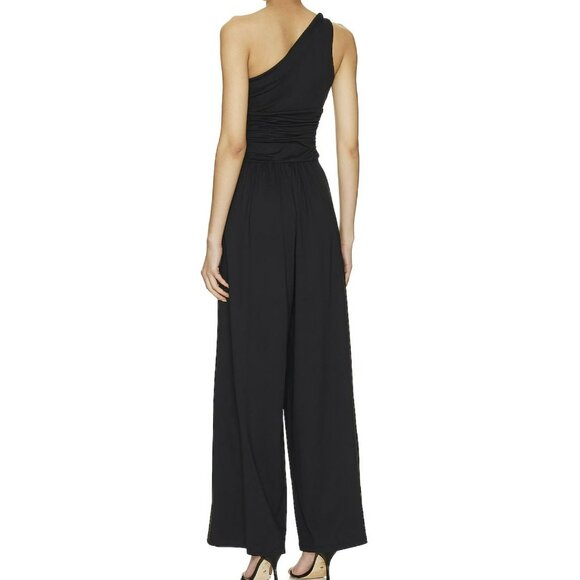 Susana Monaco One Shoulder Midnight Flared Leg Jumpsuit NWT - Picture 2 of 10